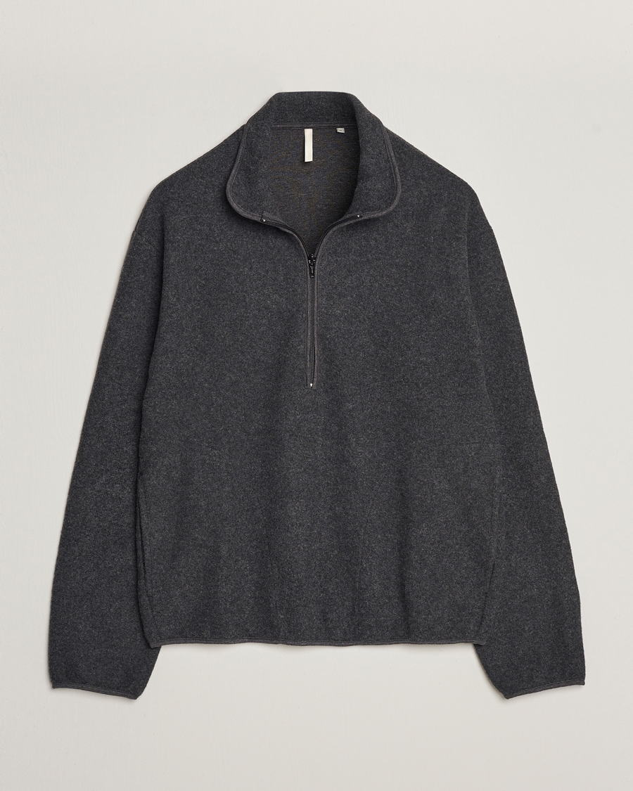Herren | Pullover | Sunflower | Wool Jersey Half Zip Antracite