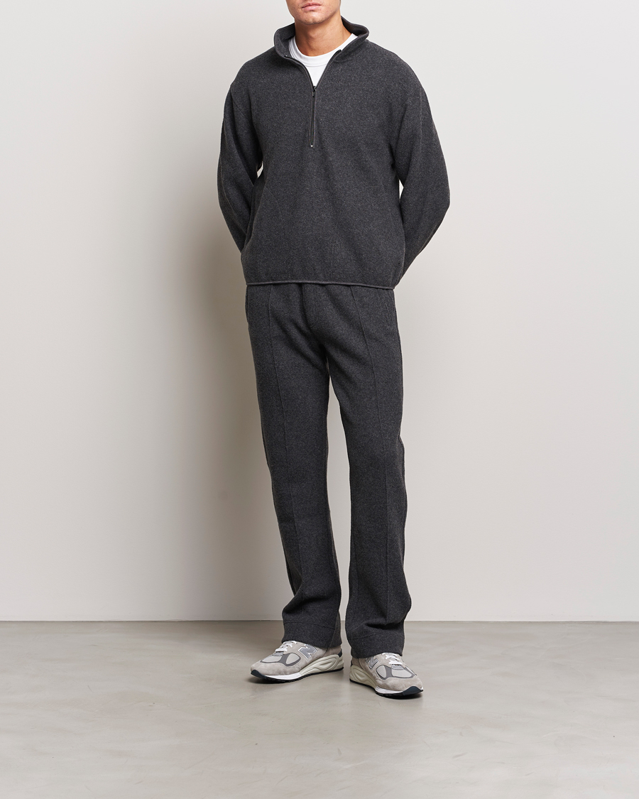 Herren | Pullover | Sunflower | Wool Jersey Half Zip Antracite