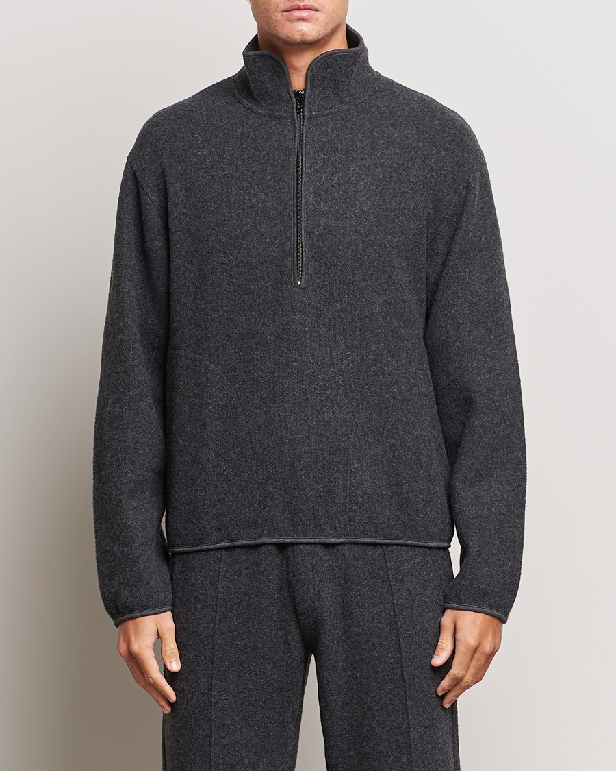 Herren | Pullover | Sunflower | Wool Jersey Half Zip Antracite