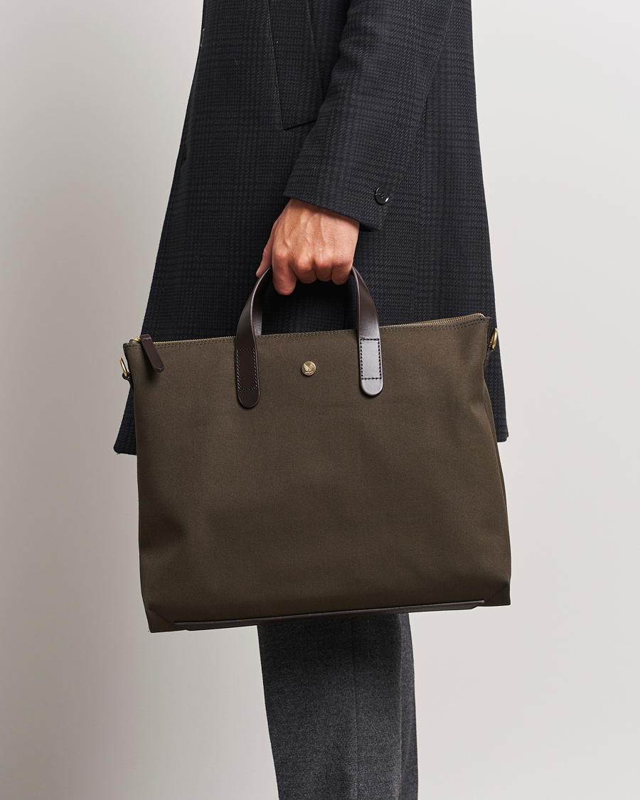 Herren | Taschen | Mismo | MismoM/S Canvas Slim BriefArmy/Dark Brown