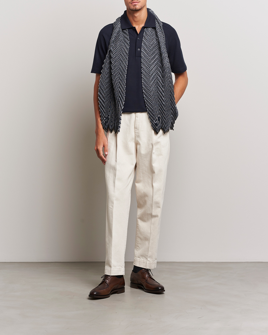 Herren | Poloshirts | Giorgio Armani | Cotton/Cashmere Raglan Sleeve Polo Navy