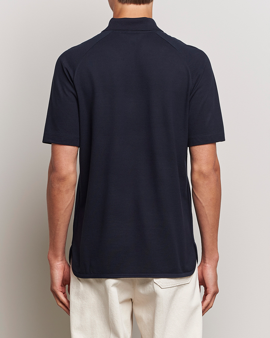 Herren | Poloshirts | Giorgio Armani | Cotton/Cashmere Raglan Sleeve Polo Navy