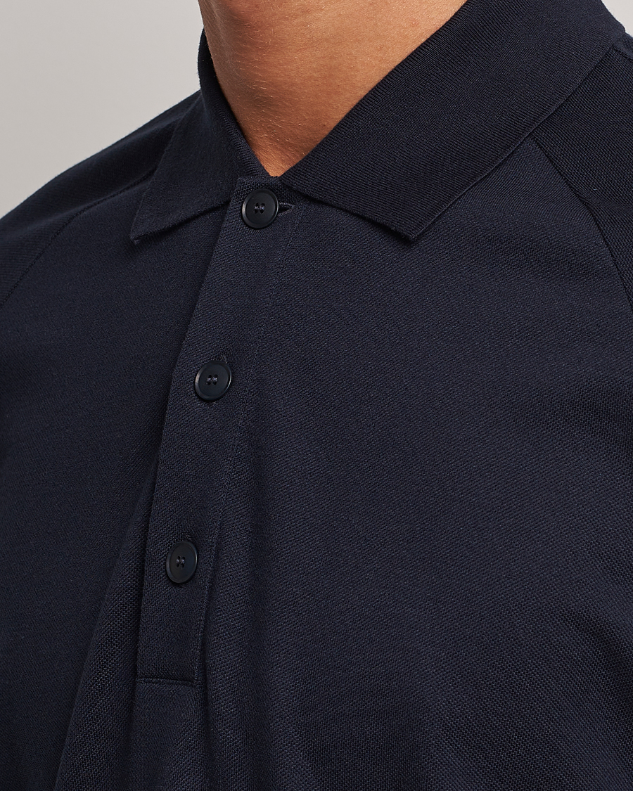 Herren | Poloshirts | Giorgio Armani | Cotton/Cashmere Raglan Sleeve Polo Navy