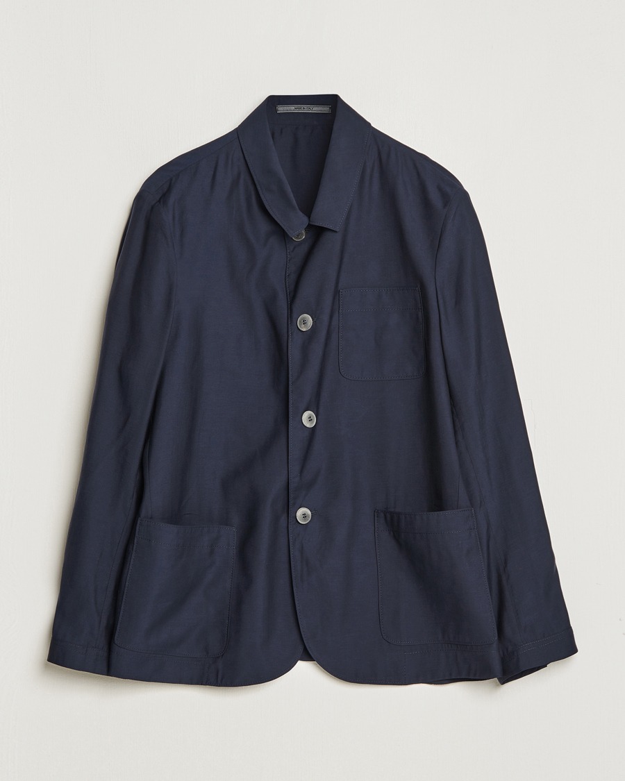 Herren | Jacken | Giorgio Armani | Lightweight Silk Blend Chore Jacket Navy