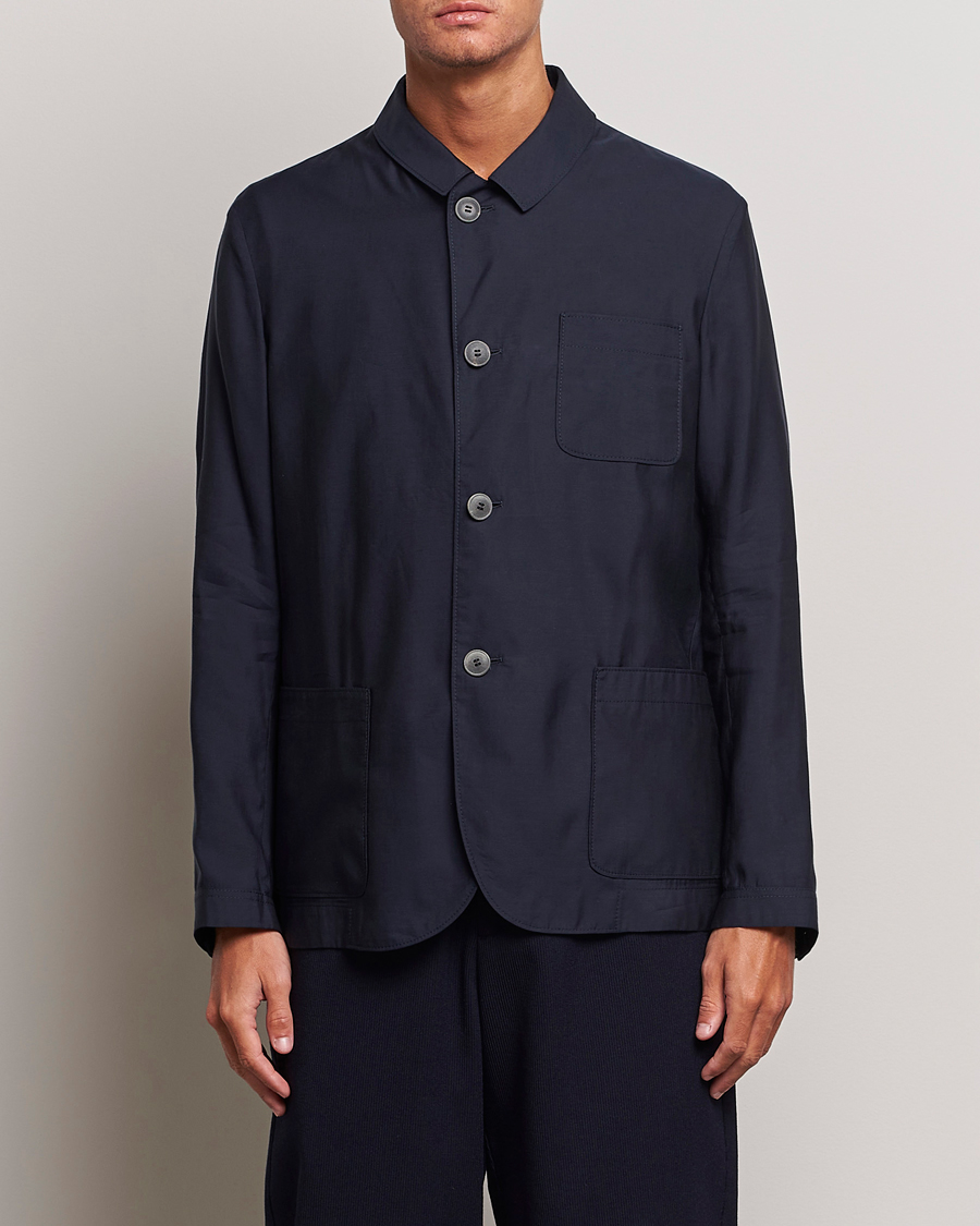 Herren | Jacken | Giorgio Armani | Lightweight Silk Blend Chore Jacket Navy