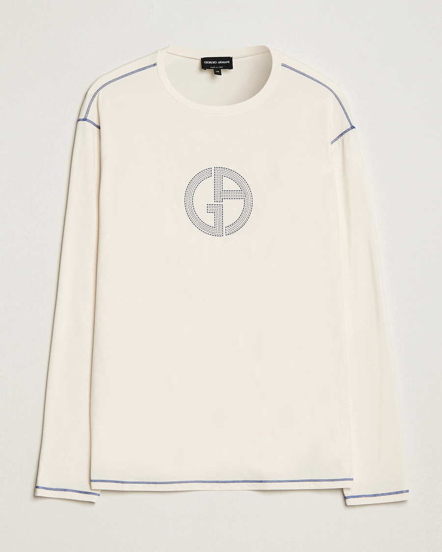 Herren | Pullover | Giorgio Armani | Soft Viscose Jersey Pullover Ivory