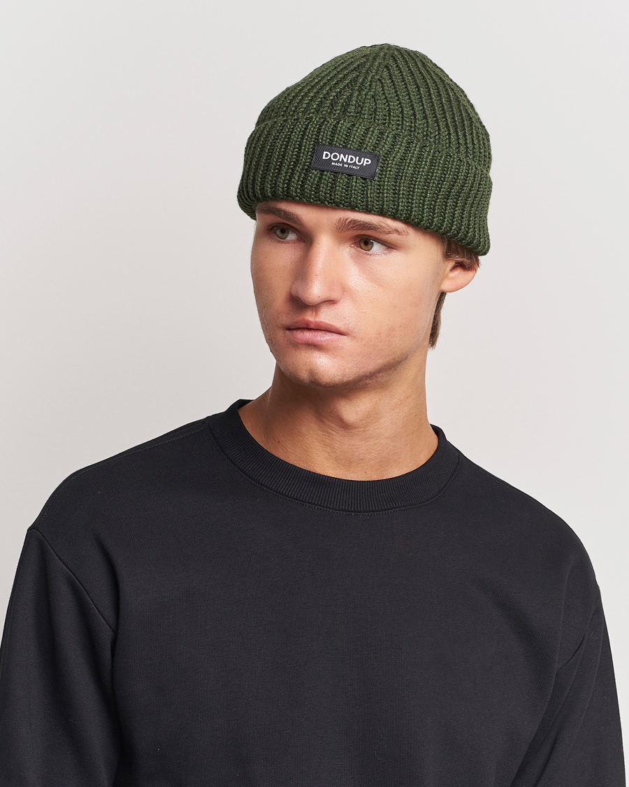 Herren | Dondup Ribbed Beanie Olive Green | Dondup | Ribbed Beanie Olive Green