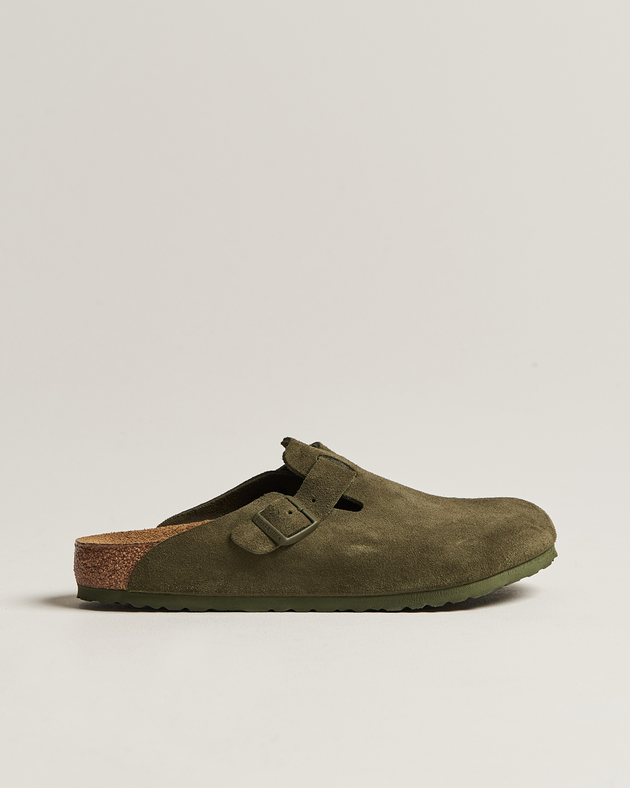 Herren | BIRKENSTOCK Boston Classic Footbed Thyme Green Suede | BIRKENSTOCK | Boston Classic Footbed Thyme Green Suede