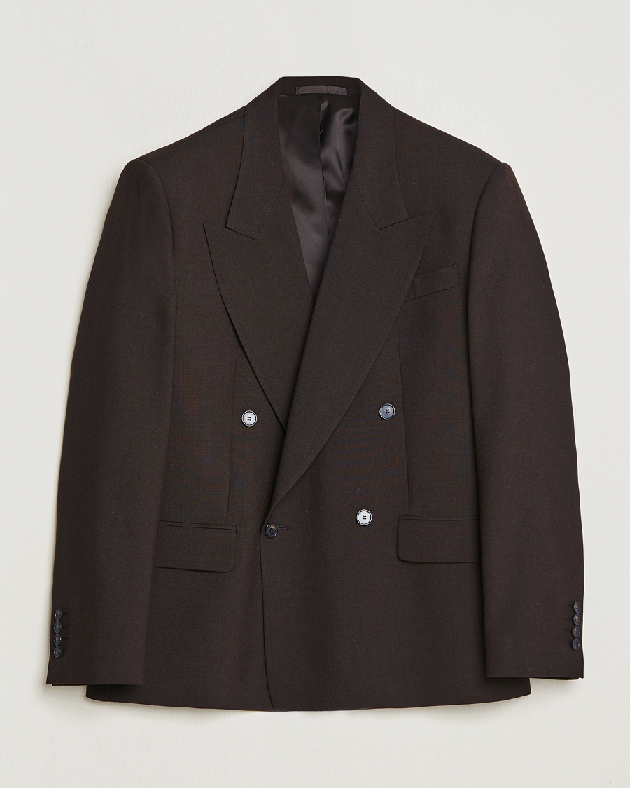 Herren | Sakkos | Filippa K | Boxy Wool Double Breasted Blazer Dark Chocolate