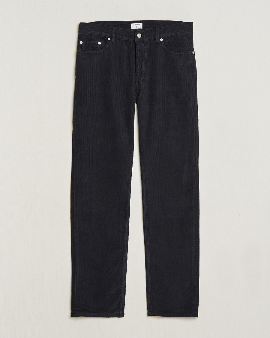 Herren | Hosen | Filippa K | Straight Fit Garment Dyed Corduroy Pants Black