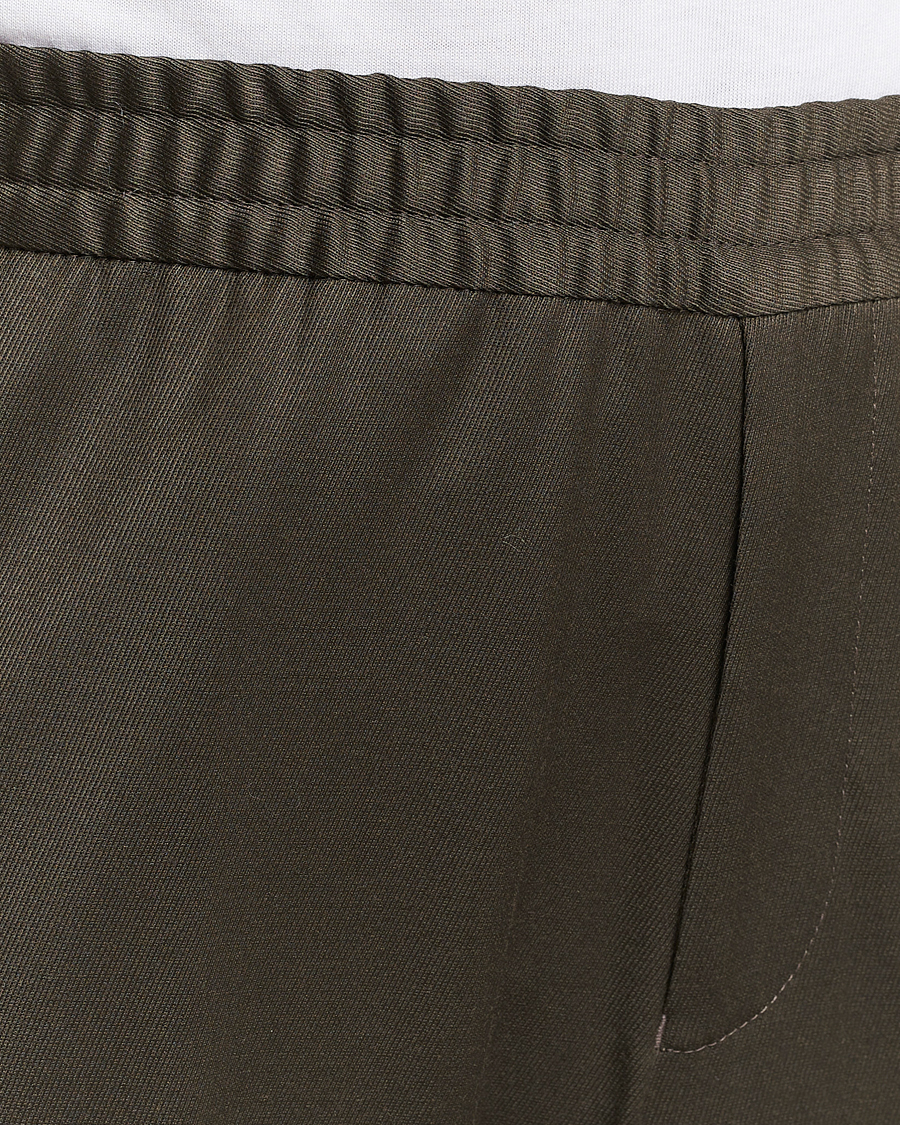 Herren | Hosen | Filippa K | Relaxed Terry Wool Trousers Dark Forest Green