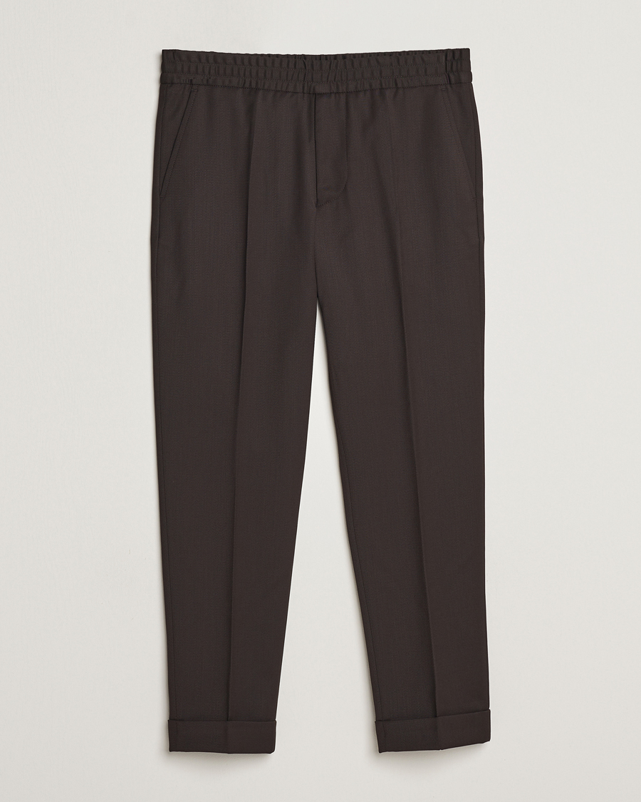 Herren | Hosen | Filippa K | Terry Wool Trousers Dark Brown