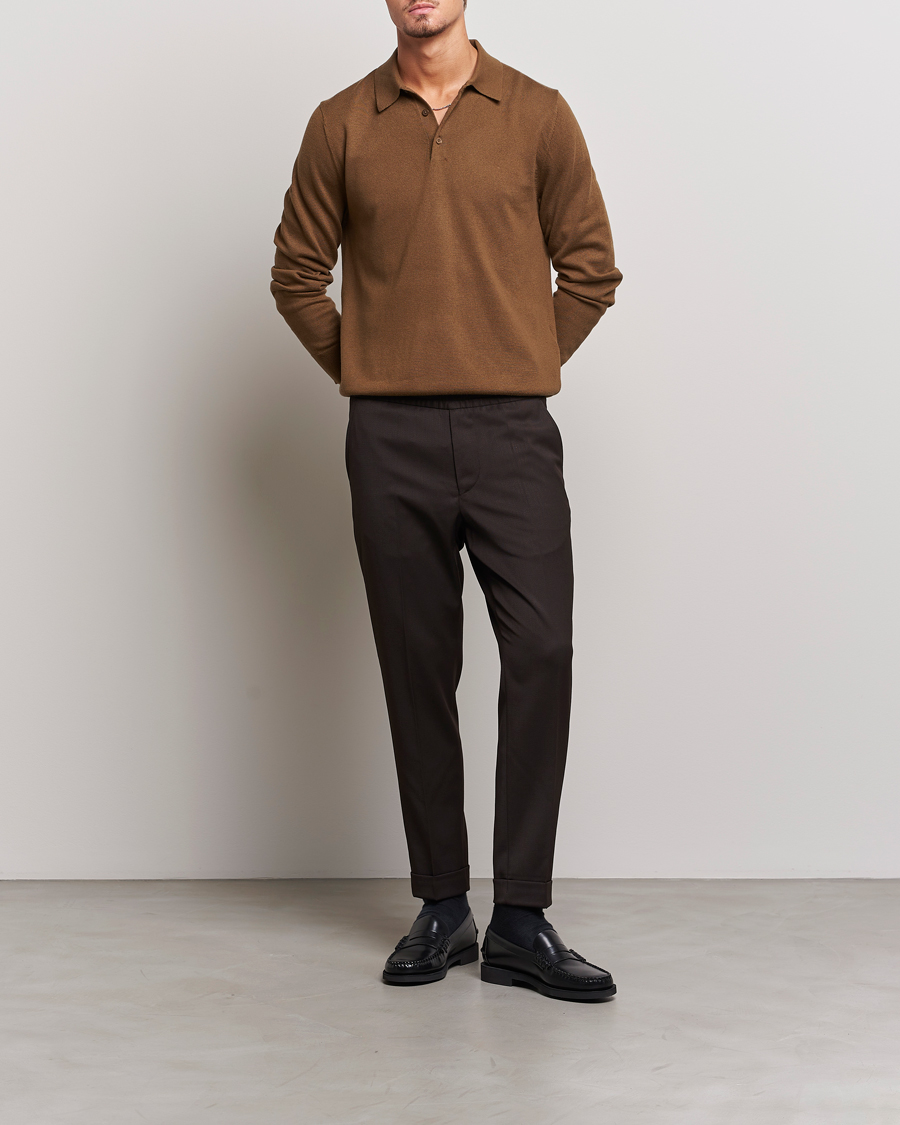 Herren | Hosen | Filippa K | Terry Wool Trousers Dark Brown