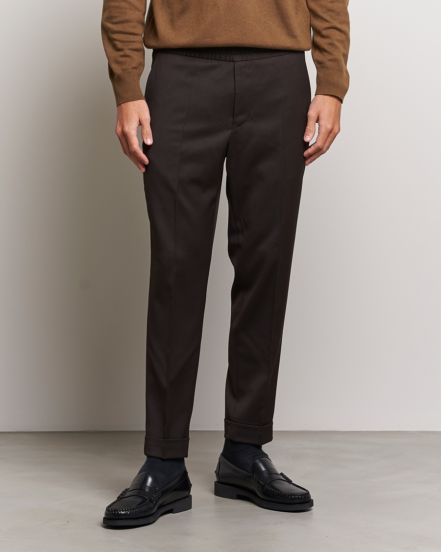 Herren | Hosen | Filippa K | Terry Wool Trousers Dark Brown