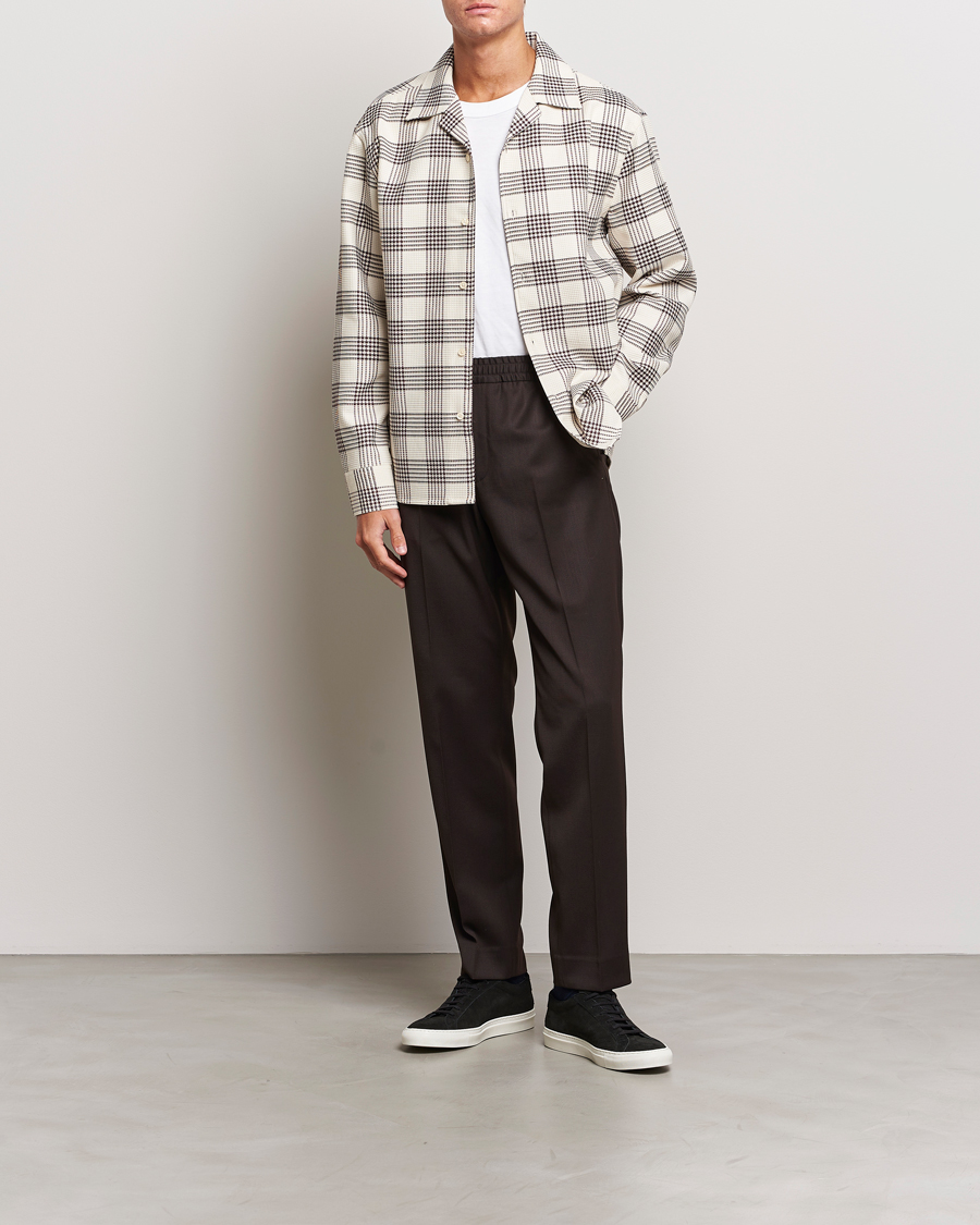 Herren | Hemden | Filippa K | Waffle Checked Resort Shirt Dark Chocolate/White