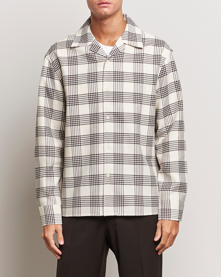 Herren | Hemden | Filippa K | Waffle Checked Resort Shirt Dark Chocolate/White