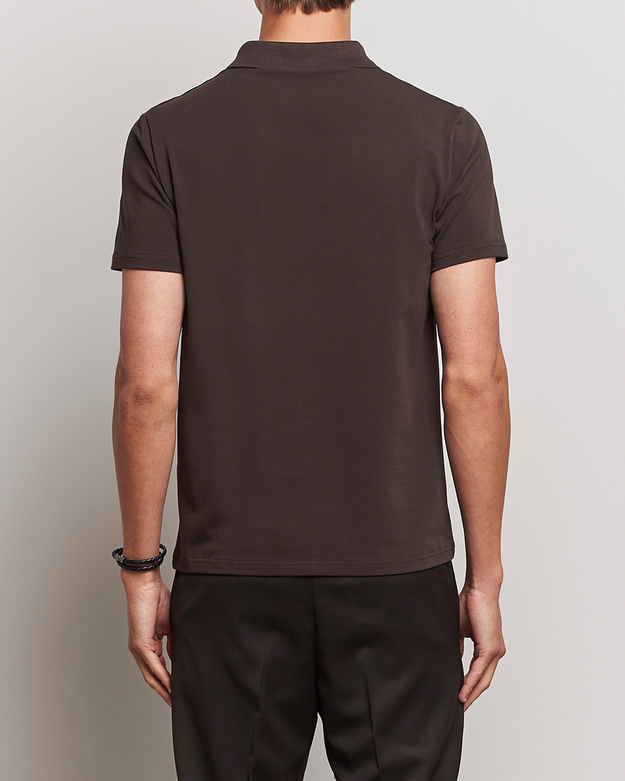 Herren | Poloshirts | Filippa K | Soft Lycra Polo T-Shirt Dark Chocolate