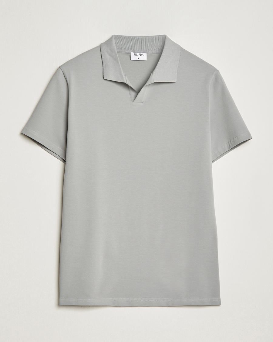 Herren | Poloshirts | Filippa K | Soft Lycra Polo T-Shirt Feather Grey