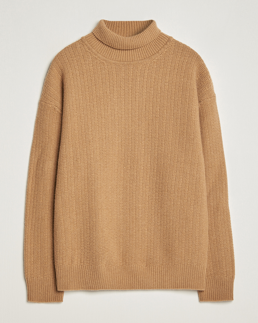 Herren | Pullover | Filippa K | Wool Structured Polo Camel