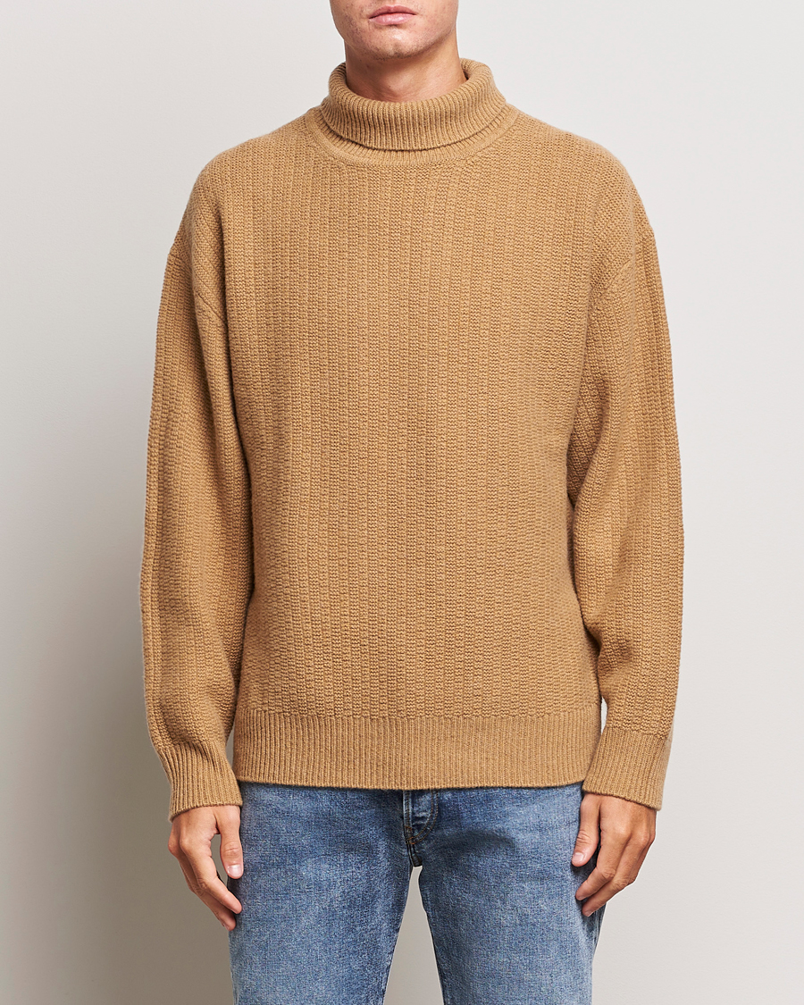 Herren | Pullover | Filippa K | Wool Structured Polo Camel