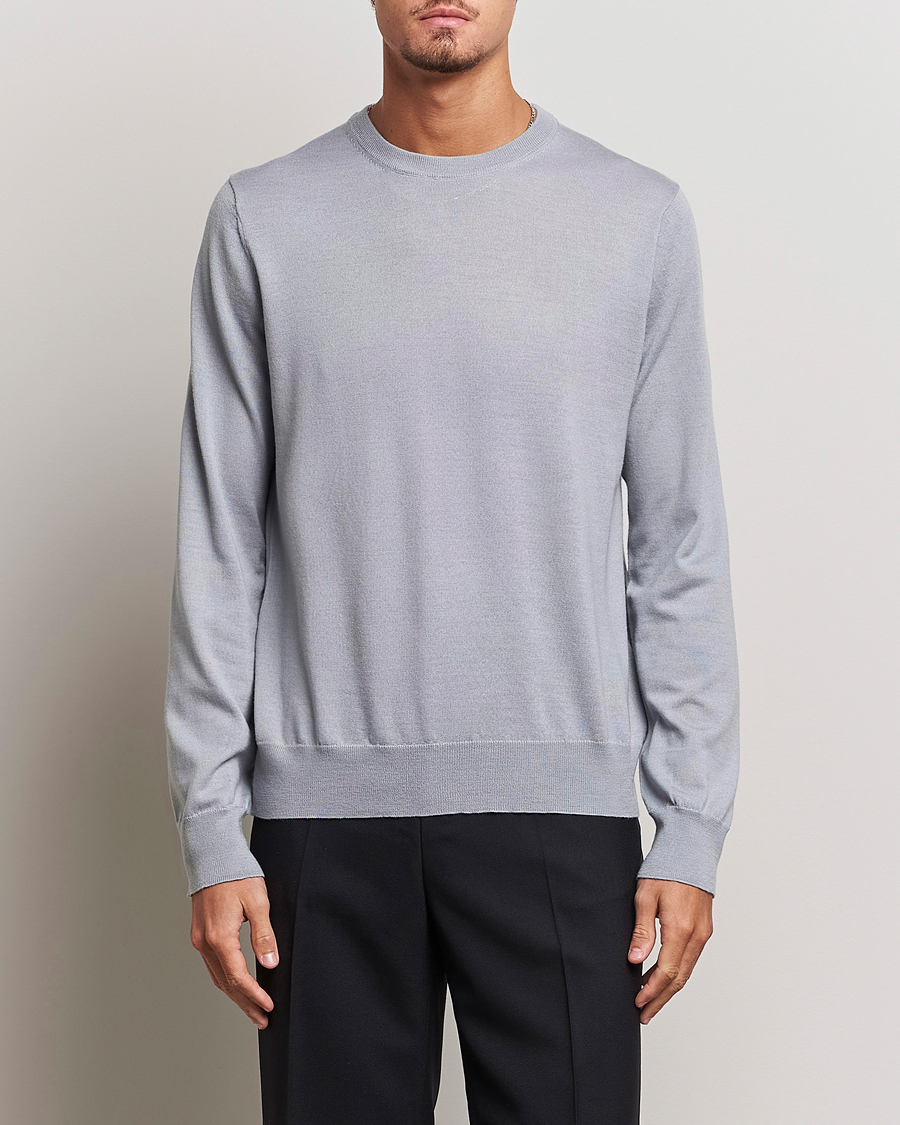 Herren | Pullover | Filippa K | Merino Round Neck Sweater Fog Blue