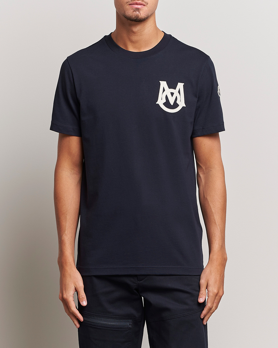 Herren | T-Shirts | Moncler | Embossed Logo T-Shirt Navy