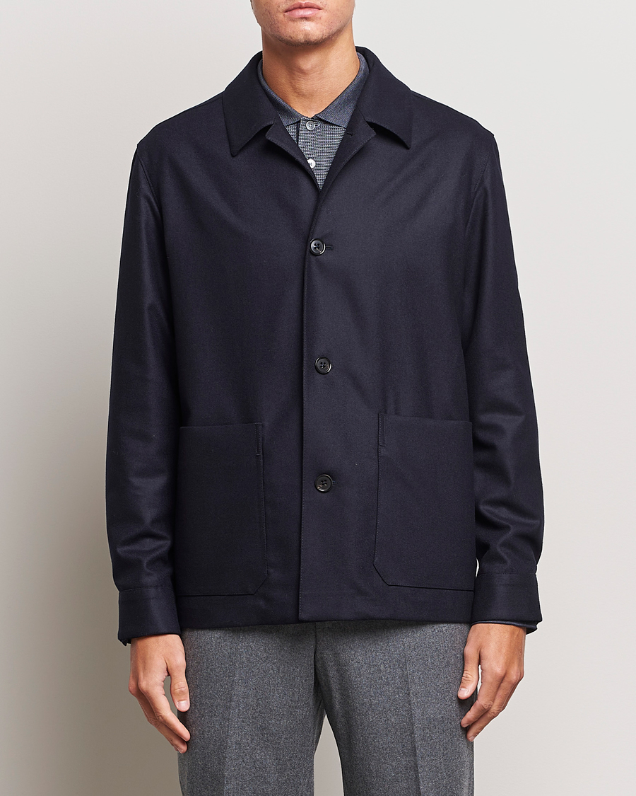 Herren | Jacken | Zegna | Flannel Chore Jacket Navy