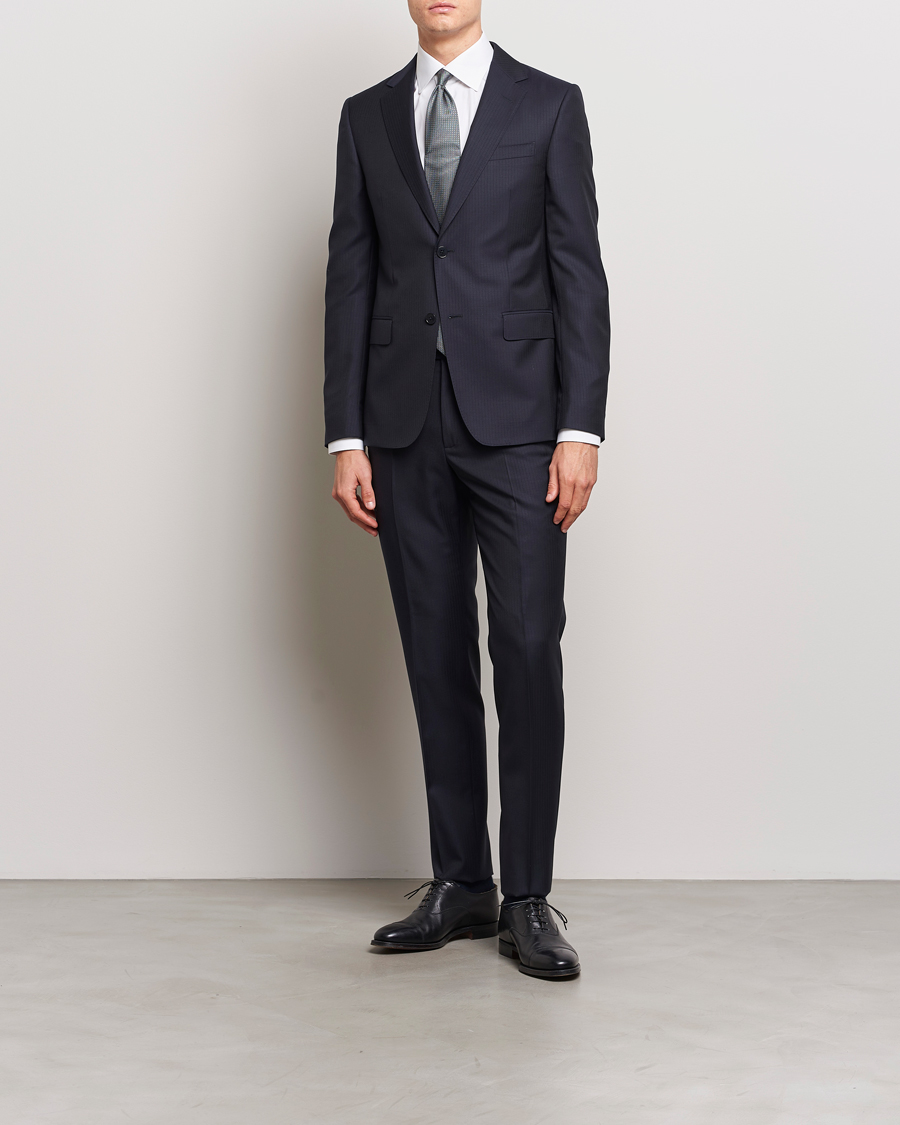 Herren | Anzüge | Zegna | Tailored Tonal Stripe Wool Suit Navy