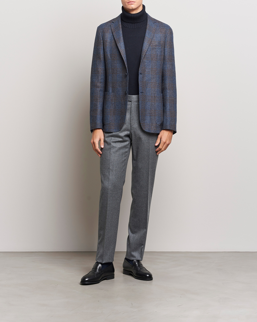 Herren | Sakkos | Zegna | Unconstructed Check Wool Blazer Navy