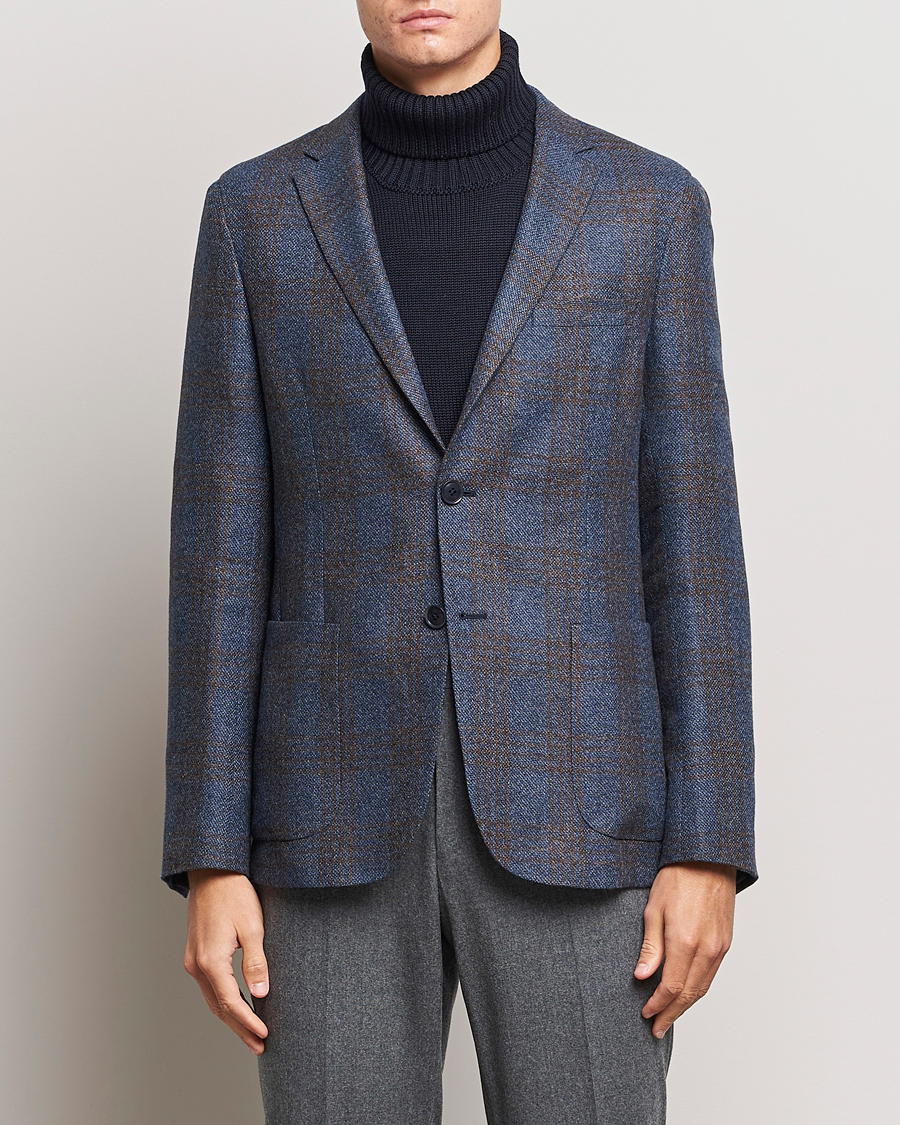 Herren | Sakkos | Zegna | Unconstructed Check Wool Blazer Navy