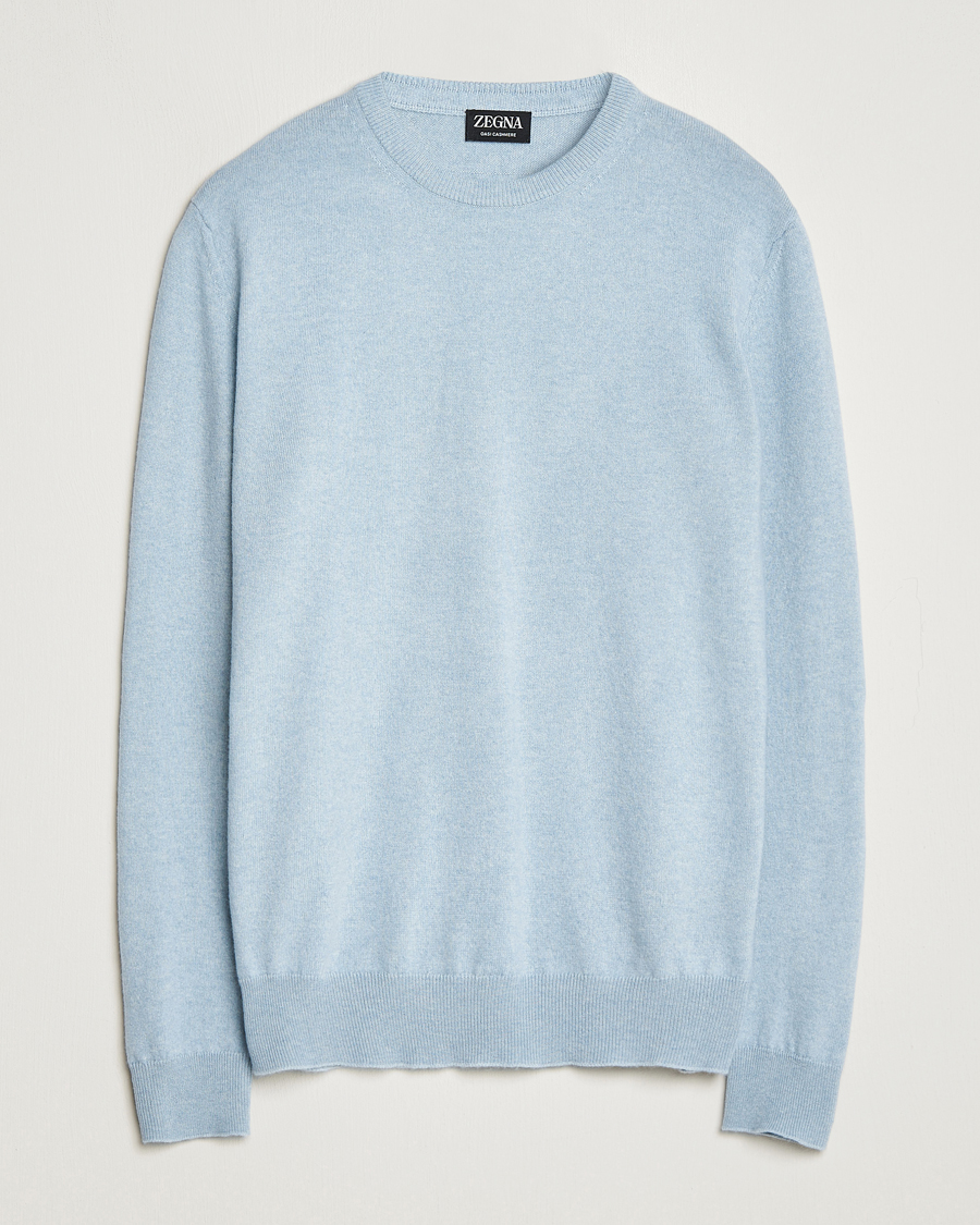 Herren | Pullover | Zegna | Oasi Cashmere Crew Neck Light Blue