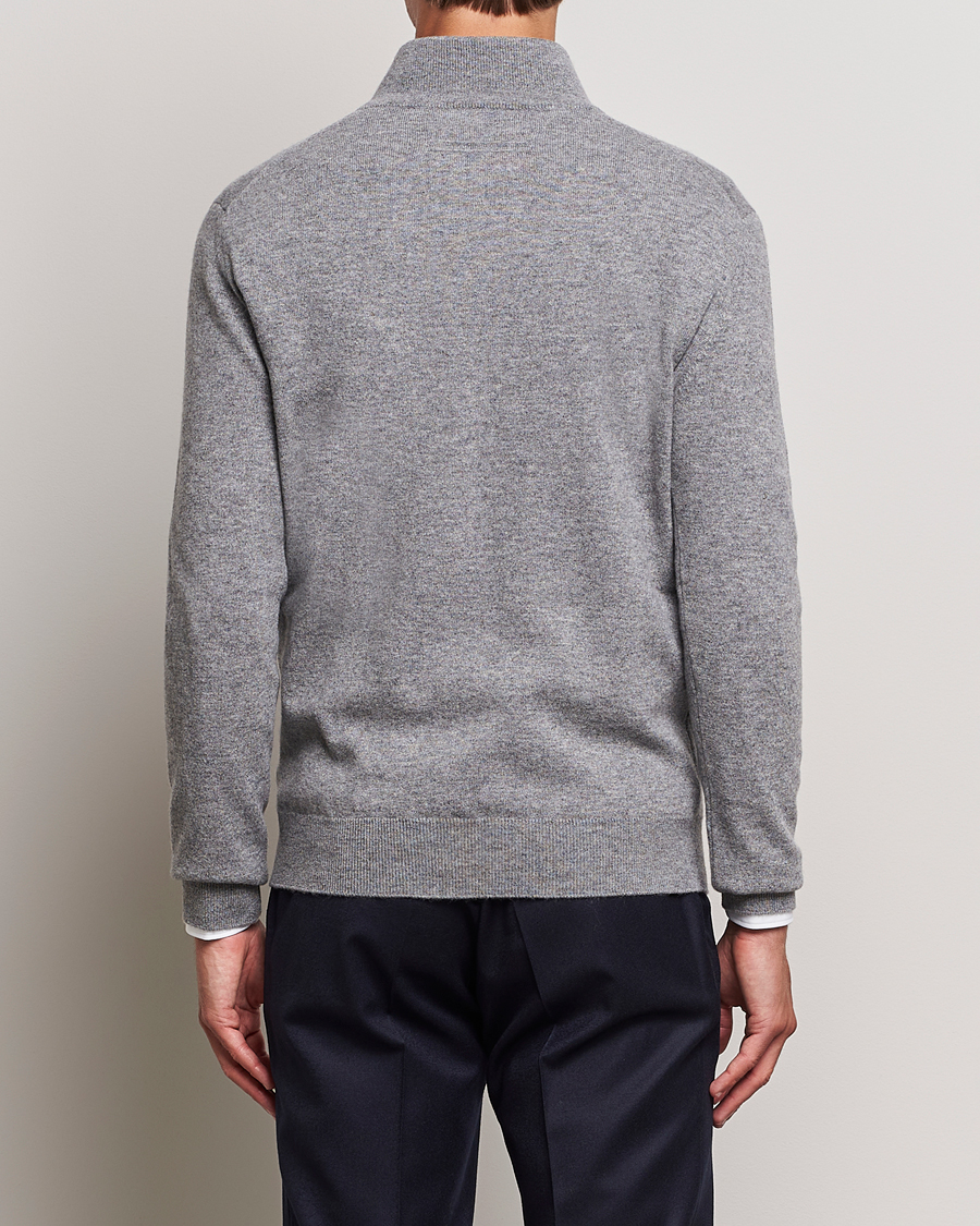Herren | Pullover | Zegna | Oasi Cashmere Half Zip Grey Melange