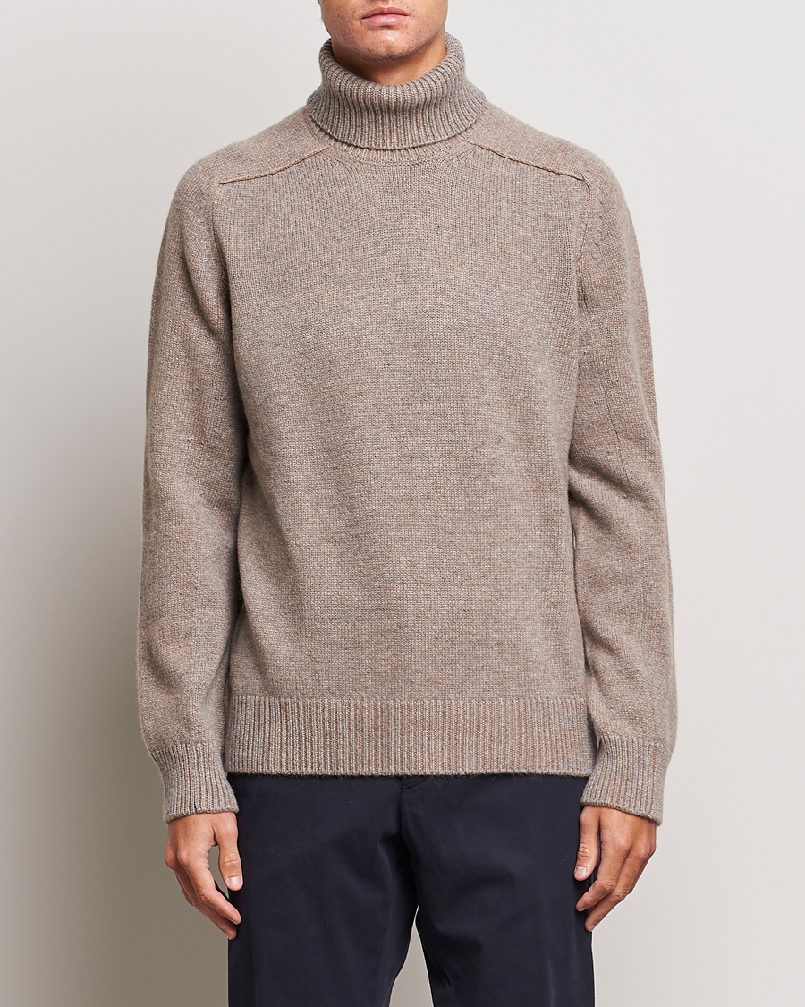 Herren | Pullover | Zegna | 5 Gauge Cashmere Rollneck Beige Melange