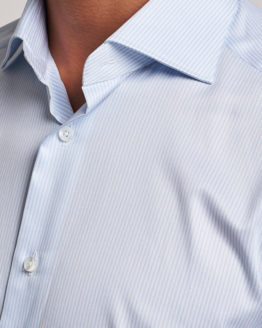 Herren | Hemden | Zegna | Slim Fit Striped Dress Shirt Light Blue