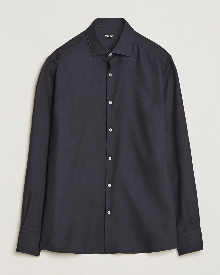 Herren | Hemden | Zegna | Cotton/Cashmere Casual Shirt Navy