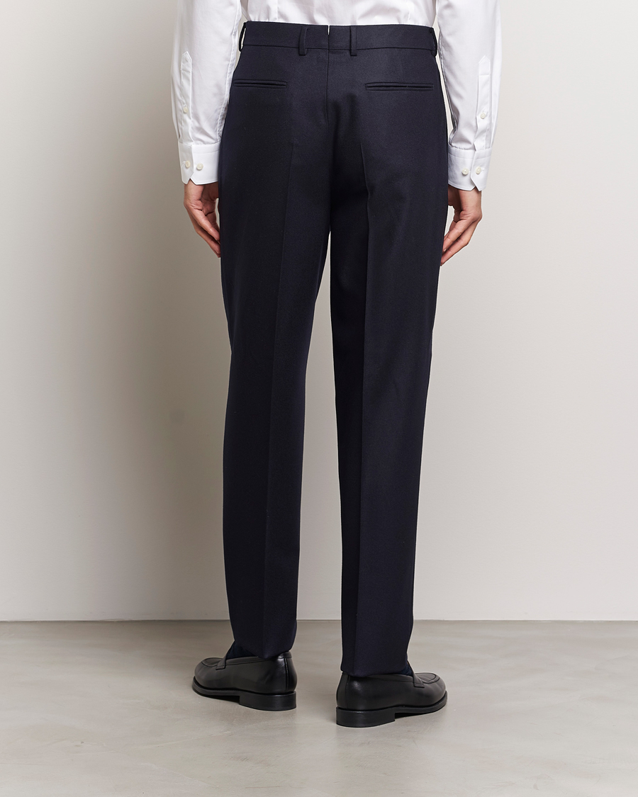 Herren | Hosen | Zegna | Pleated Flannel Trousers Navy