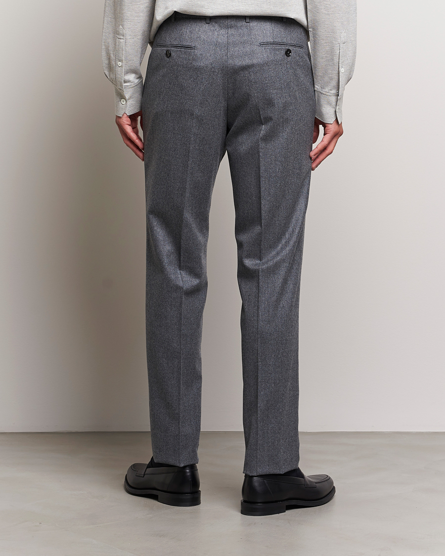Herren | Hosen | Zegna | Carded Flannel Trousers Grey Melange