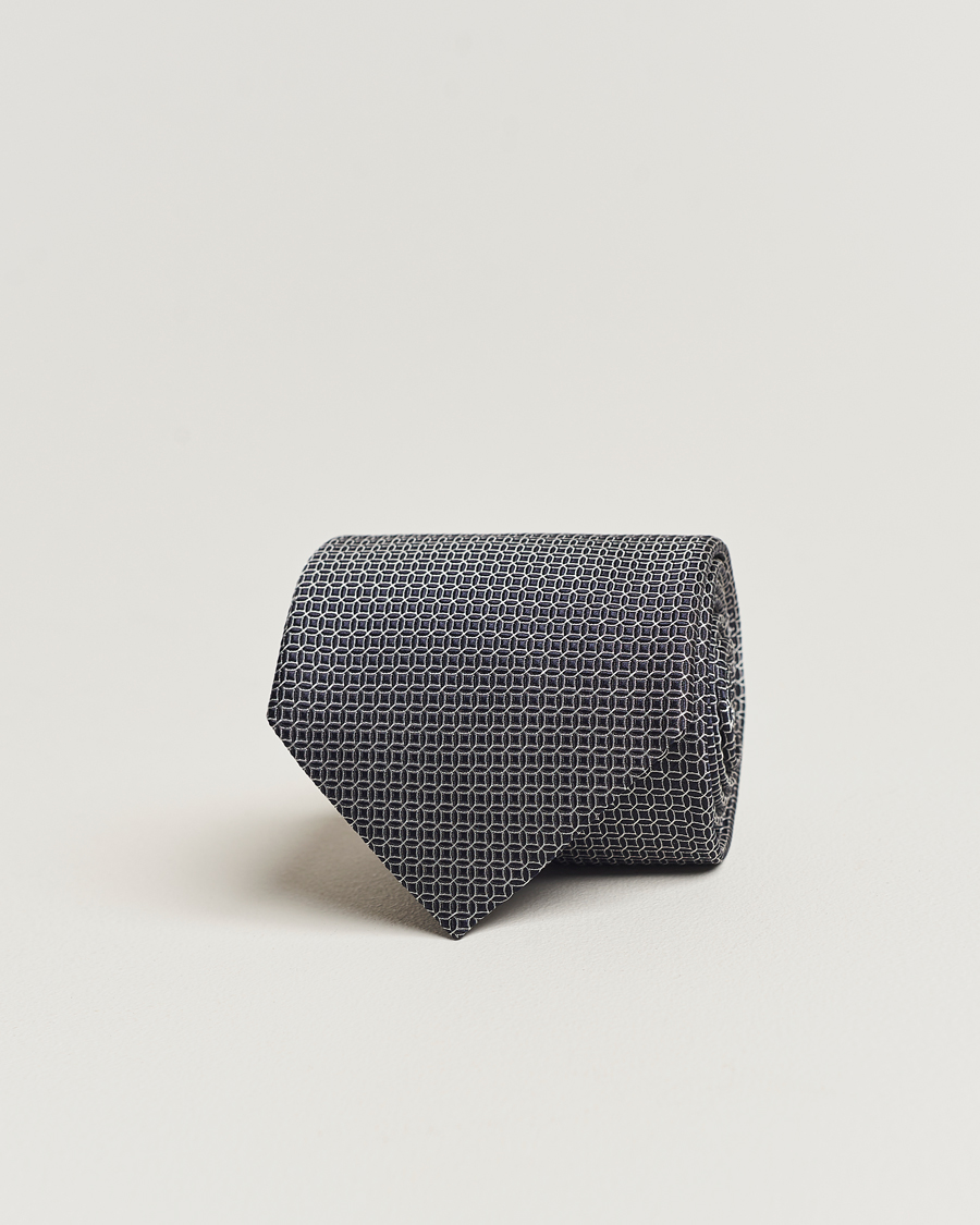 Herren | Zegna Printed Silk Tie Navy | Zegna | Printed Silk Tie Navy