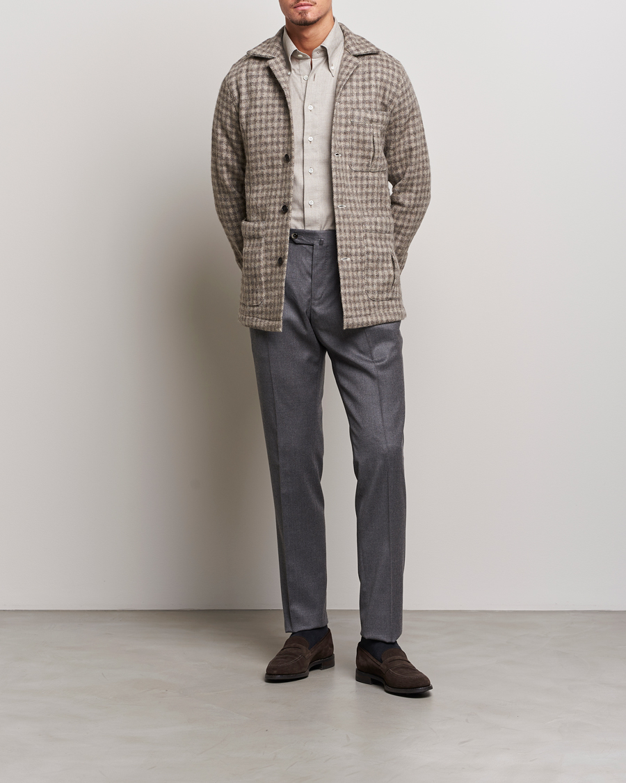 Herren | Hemden | 100Hands | Fox Brothers Checked Wool Travellers Jacket Brown
