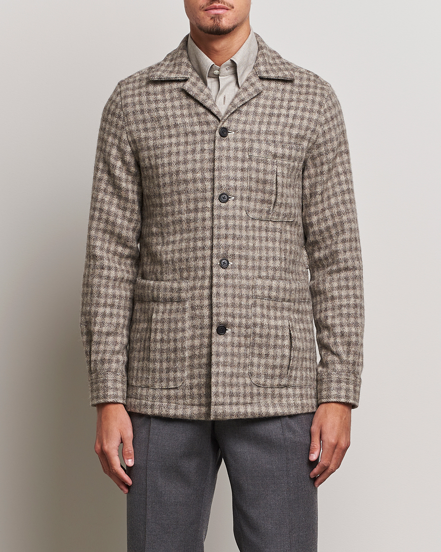 Herren | Hemden | 100Hands | Fox Brothers Checked Wool Travellers Jacket Brown