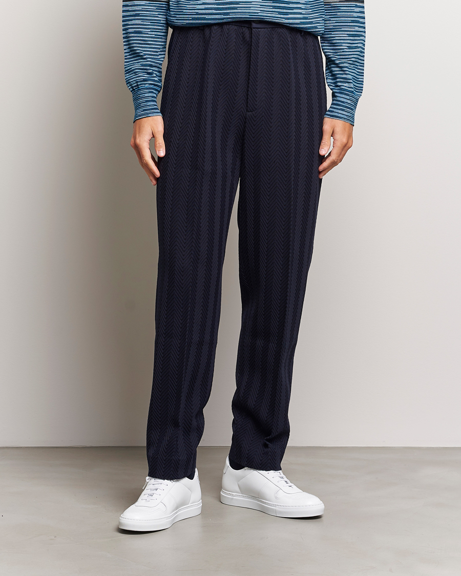 Herren | Hosen | Missoni | Tonal Zig-Zag Trousers Navy