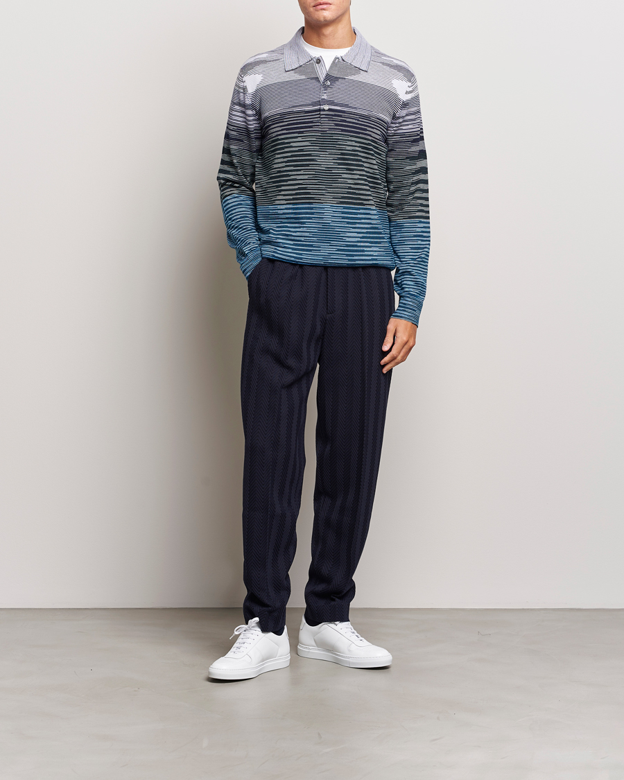 Herren | Pullover | Missoni | Space Dyed Long Sleeve Polo Blue/Black