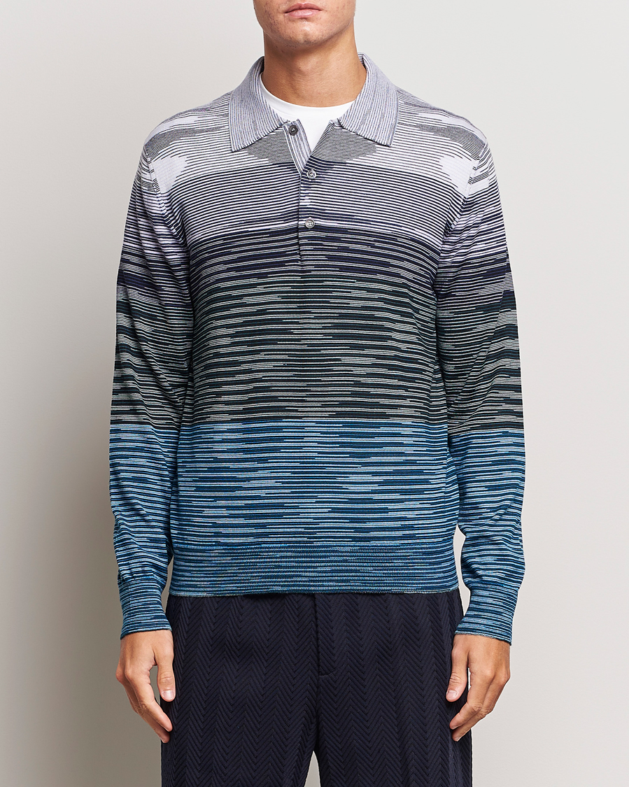 Herren | Pullover | Missoni | Space Dyed Long Sleeve Polo Blue/Black