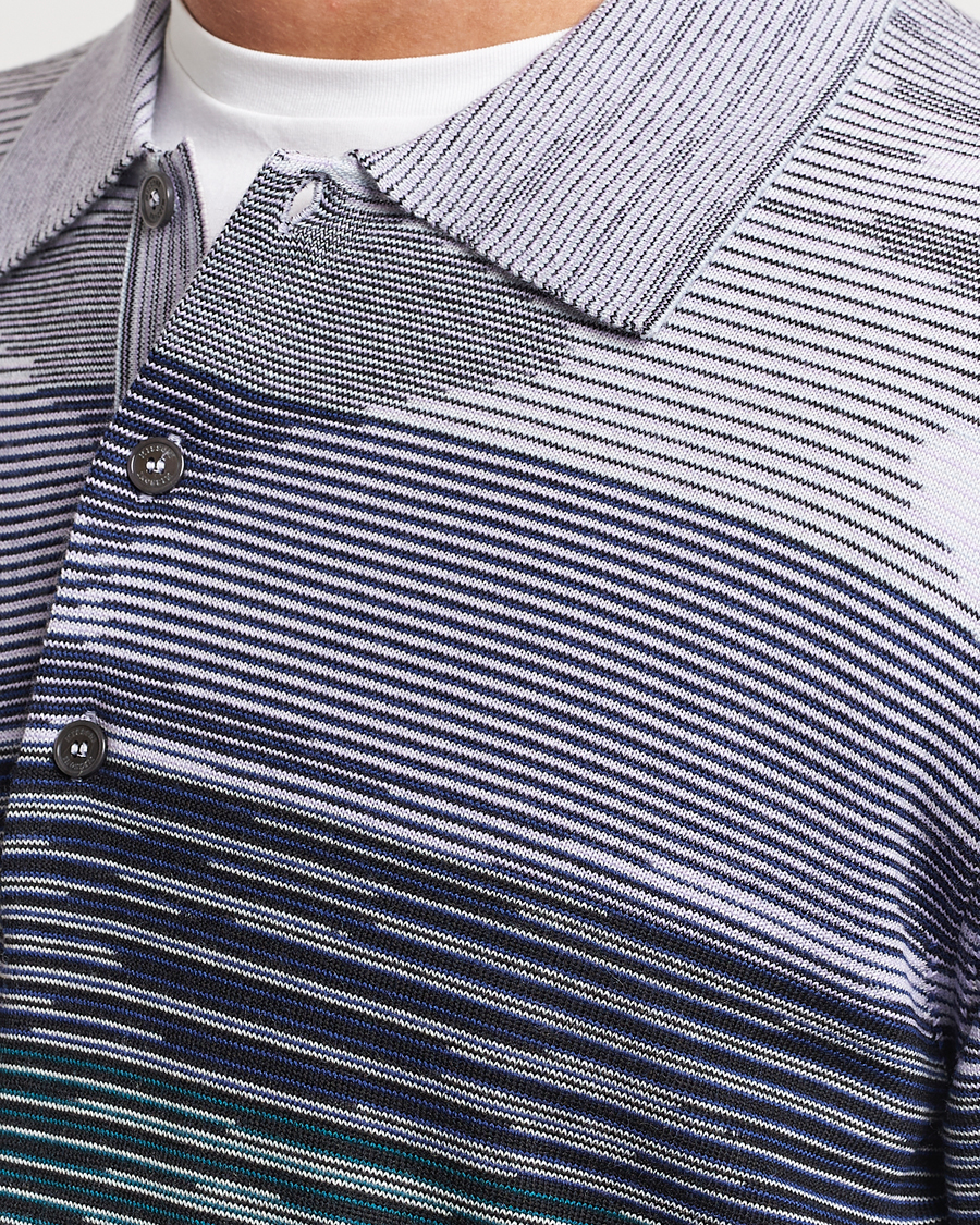 Herren | Pullover | Missoni | Space Dyed Long Sleeve Polo Blue/Black