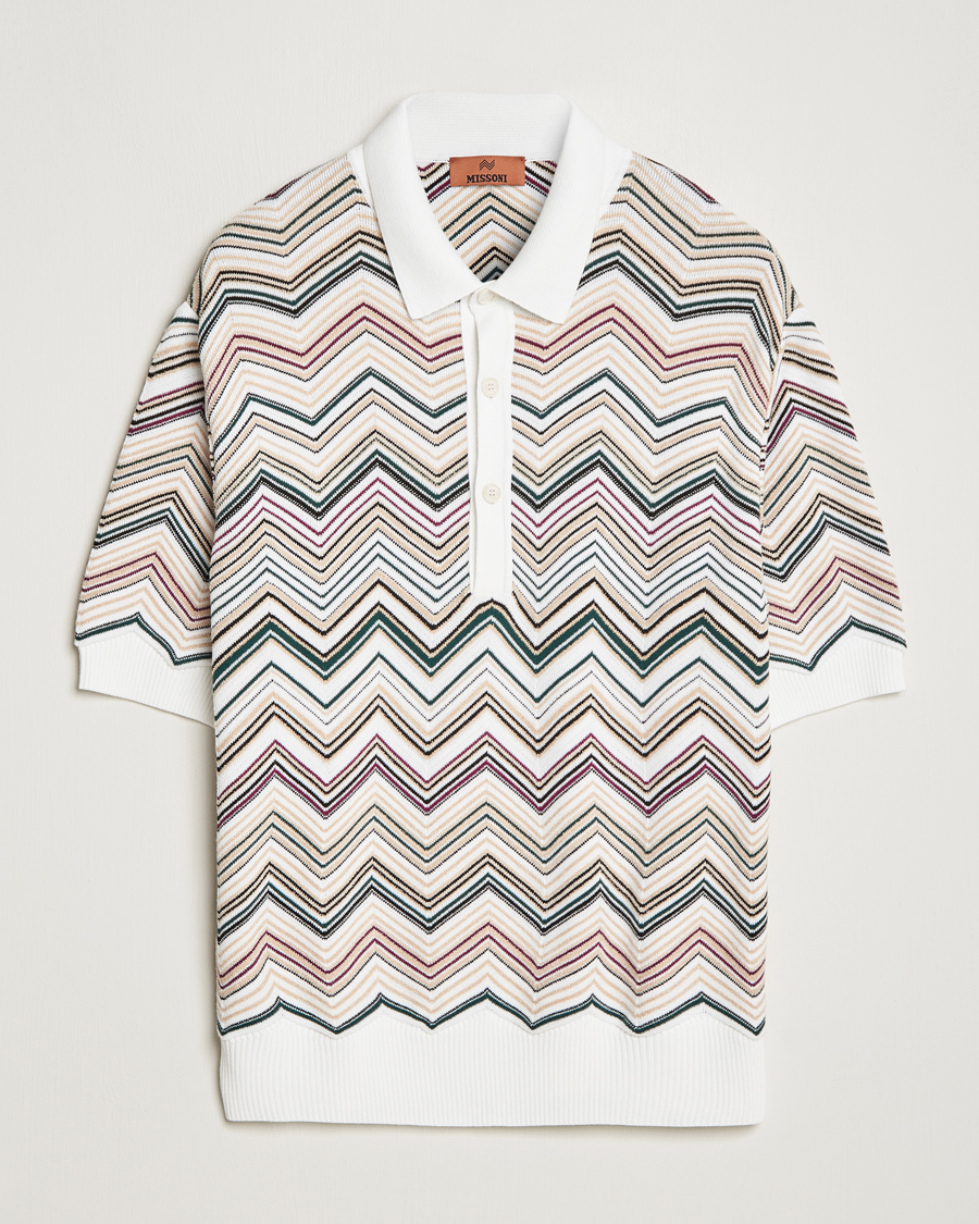 Herren | Poloshirts | Missoni | Chevron Cotton Polo Beige