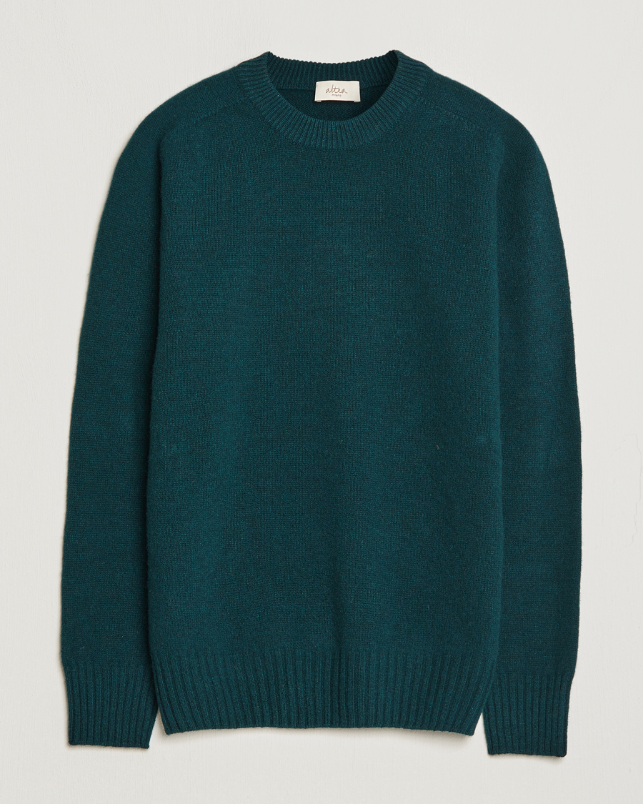 Herren | Pullover | Altea | Wool/Cashmere Crew Neck Pullover Dark Green