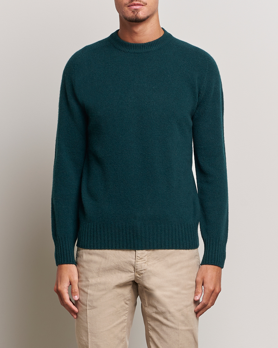 Herren | 30% sale | Altea | Wool/Cashmere Crew Neck Pullover Dark Green