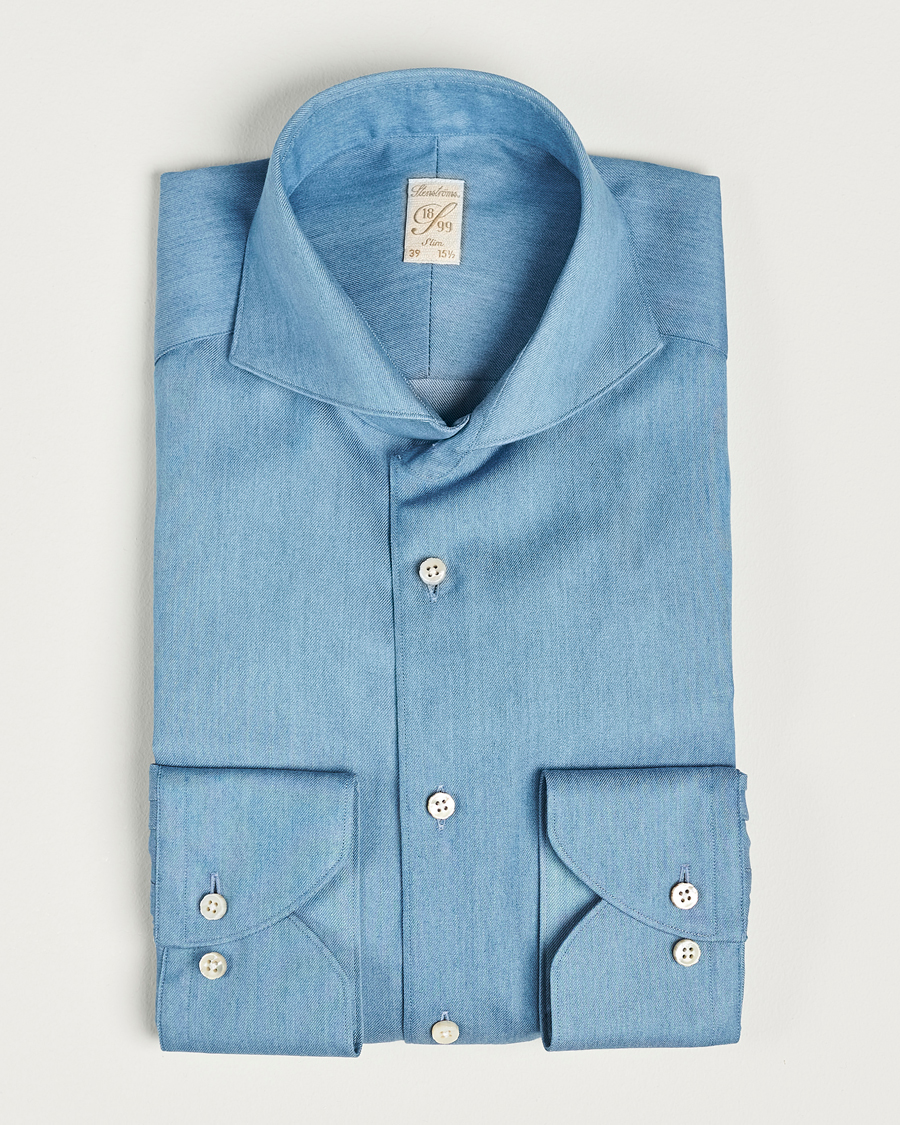Herren | Hemden | Stenströms | 1899 Slim Denim Twill Shirt Indigo