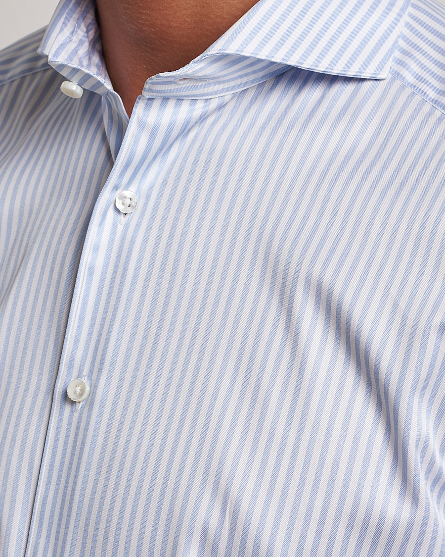 Herren | Hemden | Stenströms | 1899 Slim Supima Cotton Stripe Shirt Blue