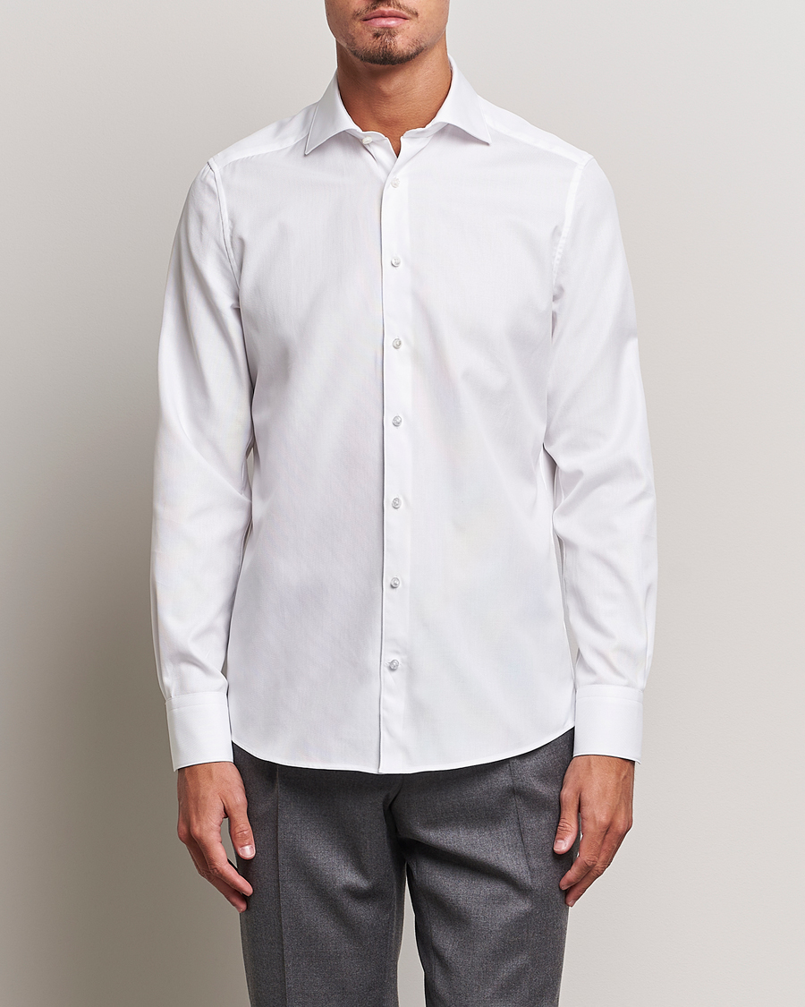 Herren | Stenströms | Stenströms | 1899 Slim Cotton Royal Oxford Shirt White